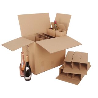 BOXXwell Flaschenversandkartons | 15 Flaschen 0,75 - 1 L...